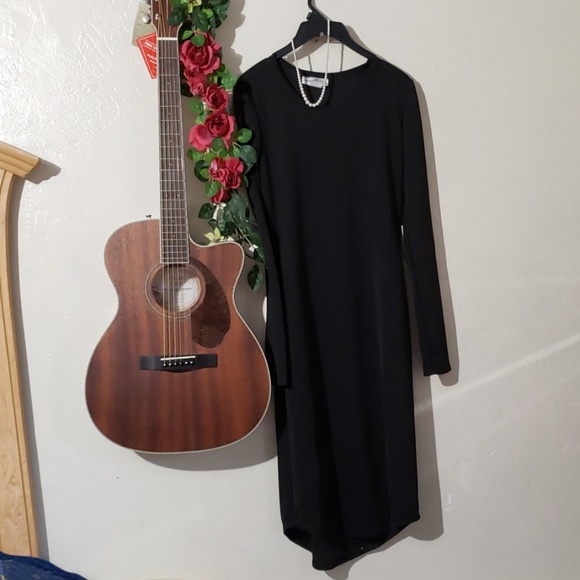 NEW BLACK MIDI DRESS WANTMYLOOK SIZE LARGE - Picture 4 of 8